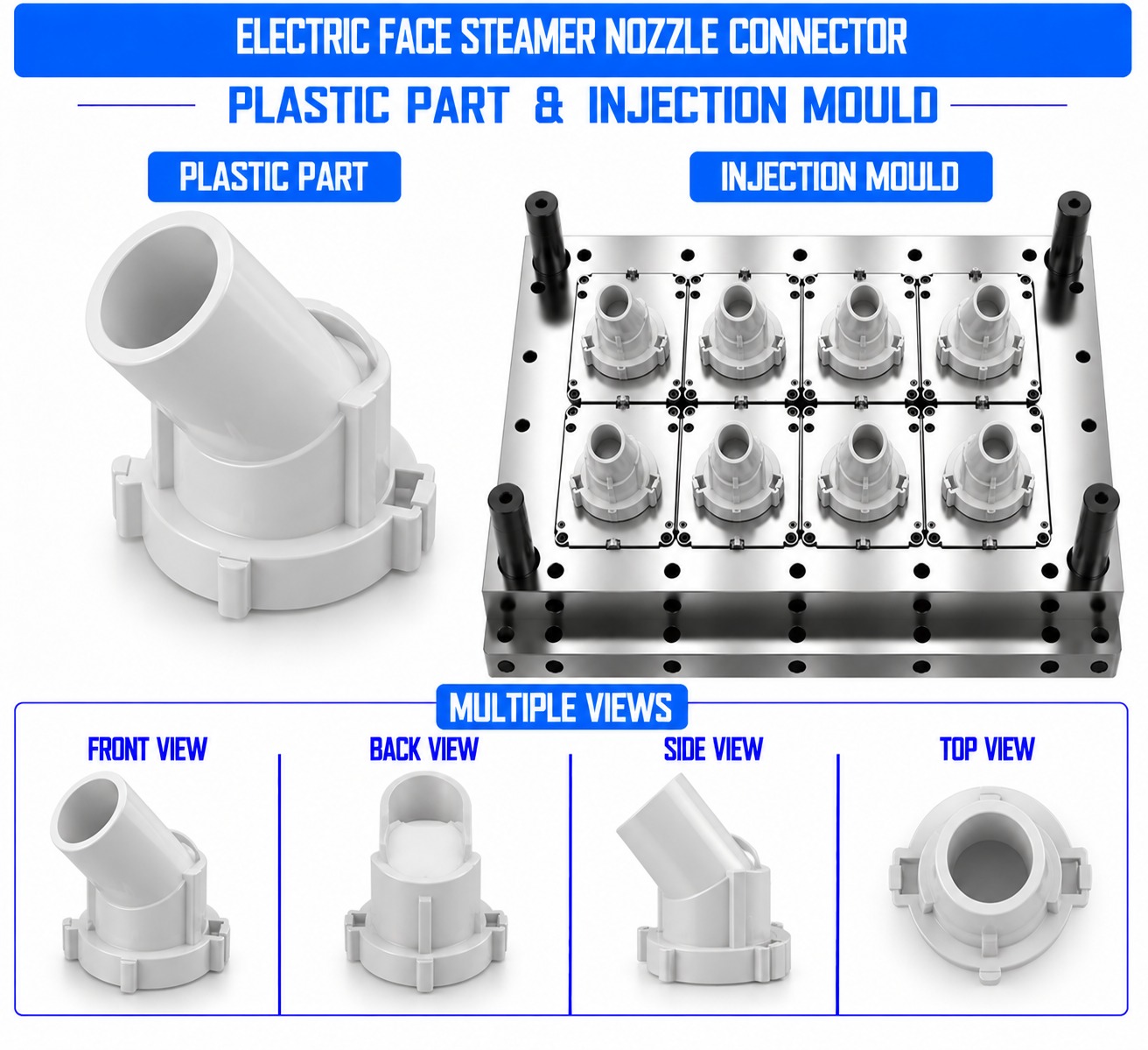 Electric Face Steamer Plastic Nozzle Connector Mould and Moulding Service